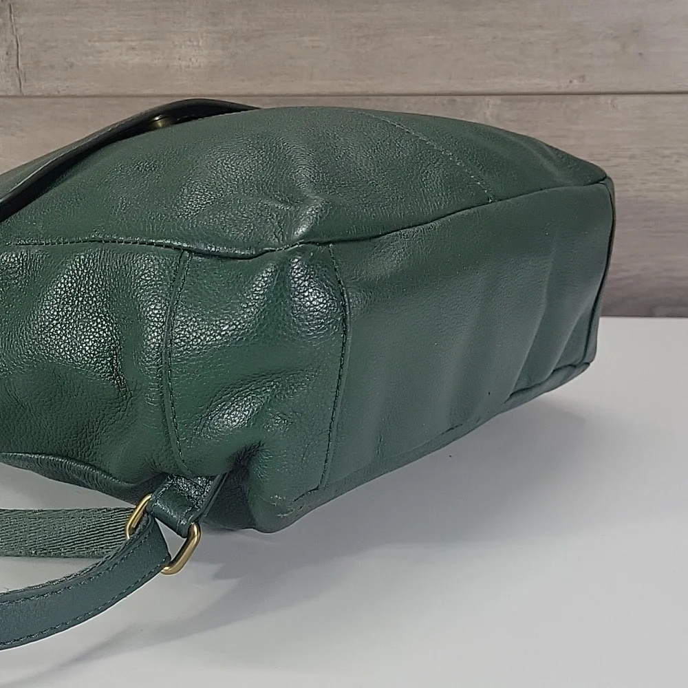 Fossil Green Leather Backpack Shoulder Bag